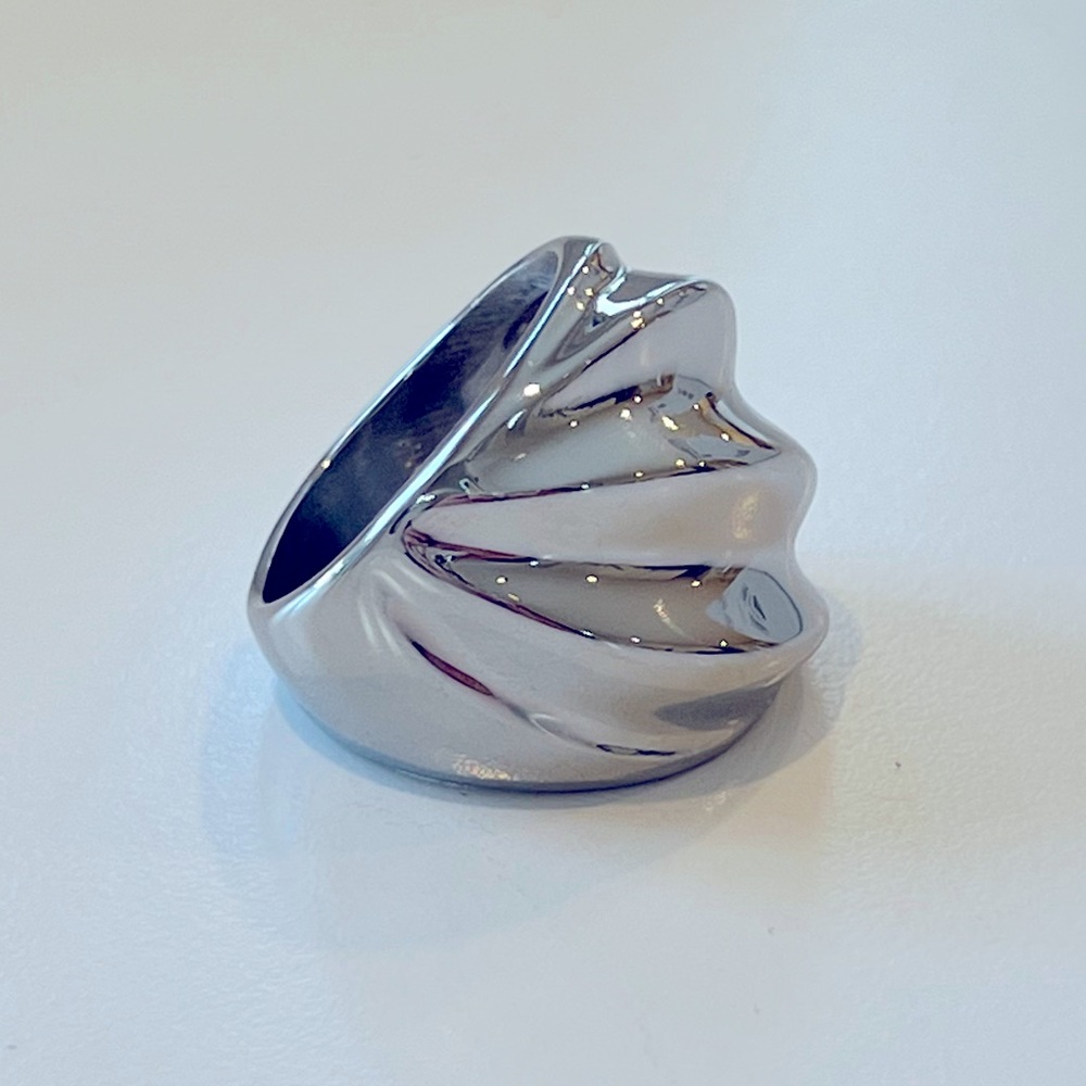 Silver Swirl Statement Ring - image 2